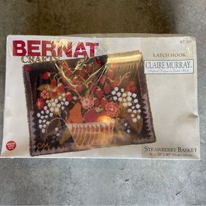 BERNAT Crafts Strawberry Basket 30”x40” Latch Hook Rug